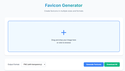 Screenshot des Favicon Generators von Ulrich Raab, https://favicon.ulrichraab.eu